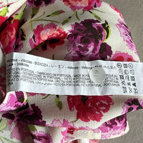 Zara Women’s Rose Floral High Low Sarong Maxi Wrap Skirt Blogger Favorite Size S - Picture 10 of 11